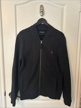 AllSaints Black Collar Zip up